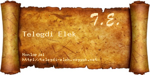 Telegdi Elek névjegykártya